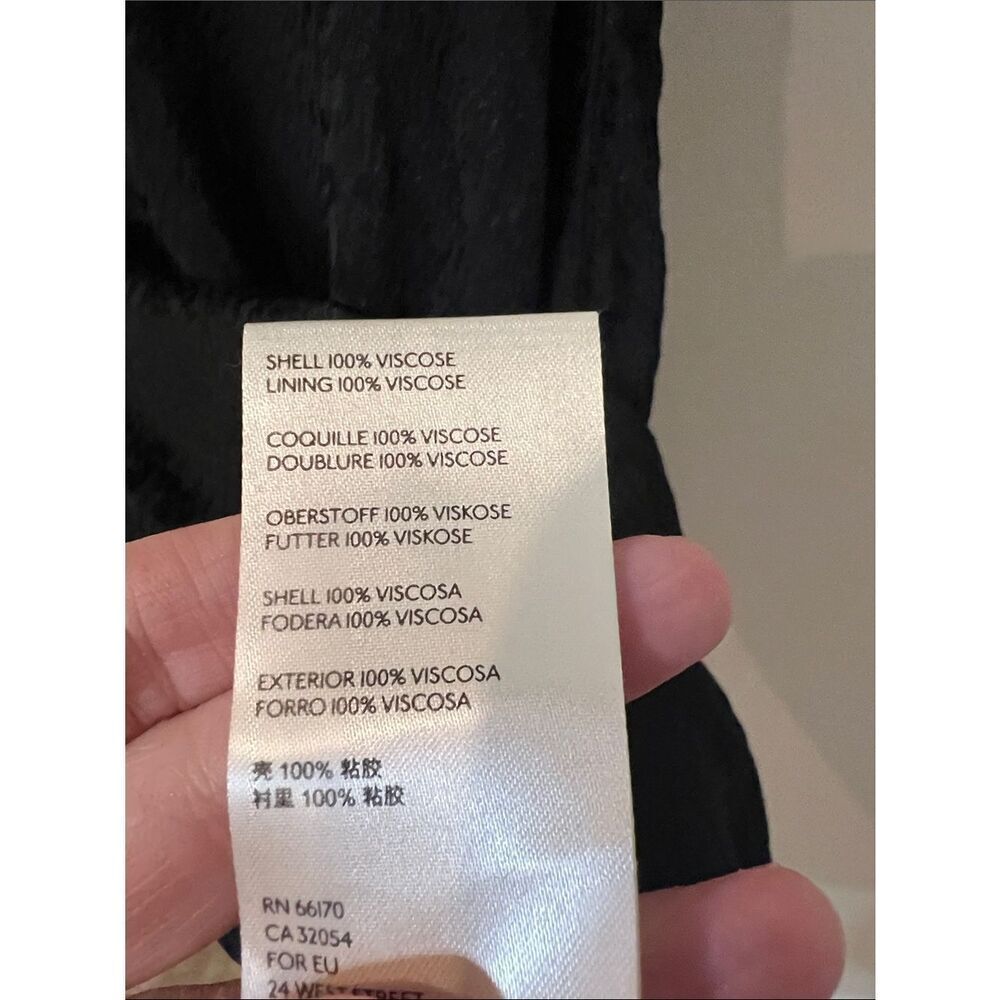 Anthropologie Black Satin Jacquard Slip Midi Dress Cowl Neck Side Slit Strappy 6 - Picture 6 of 8